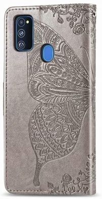 Чохол Butterfly для Samsung Galaxy M21 / M215 книжка шкіра PU сірий