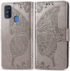 Чехол Butterfly для Samsung Galaxy M21 / M215 книжка кожа PU серый