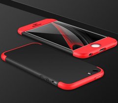 Чехол GKK 360 для Iphone 5 / 5s / SE Бампер оригинальный без выреза Black-Red