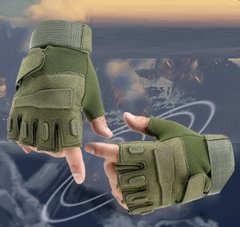 Перчатки тактические BlackEagle беспалые армейские Green XL
