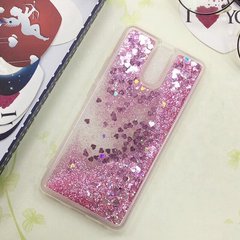 Чехол Glitter для Meizu M6 Note Бампер Жидкий блеск сердце розовый