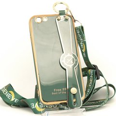 Чехол Luxury для Iphone SE 2020 бампер с ремешком Green