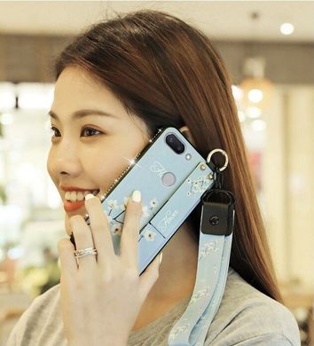 Чехол Lanyard для Xiaomi Redmi 6 бампер бампер с ремешком Blue