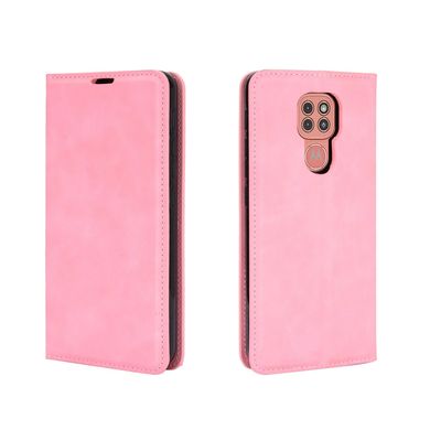 Чехол Taba Retro-Skin для Motorola Moto E7 Plus книжка кожа PU с визитницей розовый