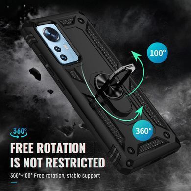 Чохол Shield для Xiaomi Redmi Note 12S бампер протиударний з підставкою Black