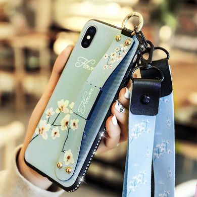 Чехол Lanyard для Iphone XS Max бампер с ремешком Blue