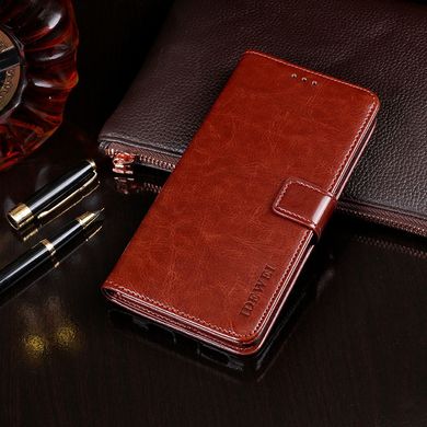 Чехол Idewei для Samsung Galaxy A52 / A525 книжка кожа PU с визитницей коричневый