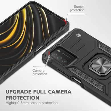 Чехол Protector для Xiaomi Redmi 9T бампер противоударный с подставкой Black