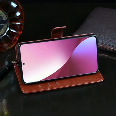Чехол Idewei для Motorola Moto E14 книжка кожа PU с визитницей коричневый