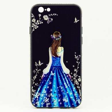 Чохол Glass-case для Iphone 6 / 6s бампер накладка Blue Dress