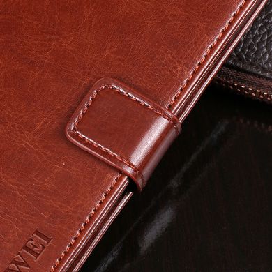 Чехол Idewei для Samsung Galaxy A52 / A525 книжка кожа PU с визитницей коричневый