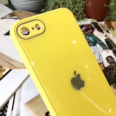 Чехол Color-Glass для Iphone 7 / 8 бампер с защитой камер Yellow