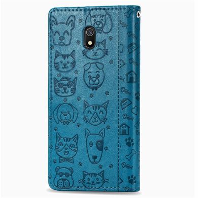 Чехол Embossed Cat and Dog для Xiaomi Redmi 8A книжка кожа PU Blue