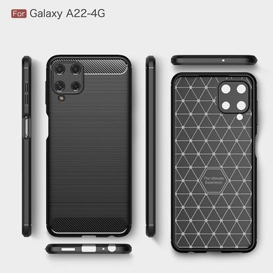 Чехол Carbon для Samsung Galaxy A22 / A225 бампер противоударный Black