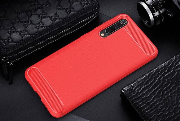 Чехол Carbon для Xiaomi Mi 9 SE бампер оригинальный Red