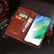 Чехол Idewei для Samsung Galaxy S21 FE / G990 книжка кожа PU с визитницей коричневый