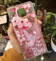 Чехол Glitter для Xiaomi Redmi Note 9S бампер Жидкий блеск аквариум Sakura