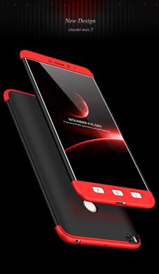 Чехол GKK 360 для Xiaomi Mi Max 2 Бампер накладка Black+Red
