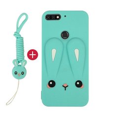 Чехол Funny-Bunny 3D для Huawei Y7 2018 / Y7 Prime 2018 (5.99") Бампер резиновый голубой