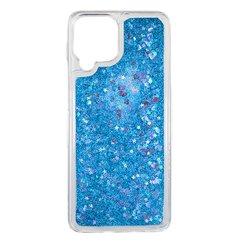 Чехол Glitter для Samsung Galaxy M33 / M336 бампер жидкий блеск аквариум синий
