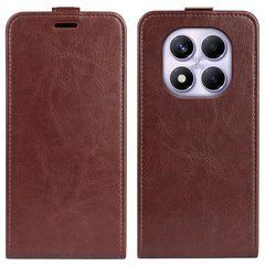 Чехол IETP для Xiaomi Redmi Note 14 Pro 4G флип вертикальный кожа PU коричневый