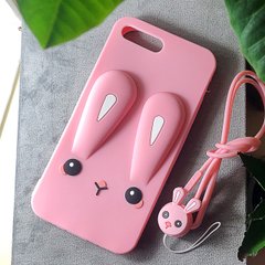 Чехол Funny-Bunny для Iphone 7 Plus / 8 Plus бампер резиновый заяц Розовый