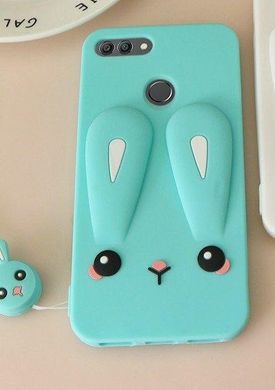 Чехол Funny-Bunny 3D для Huawei Y7 2018 / Y7 Prime 2018 (5.99") Бампер резиновый голубой