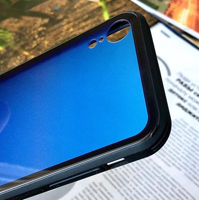 Чехол Amber-Glass для Iphone XR бампер накладка градиент Blue