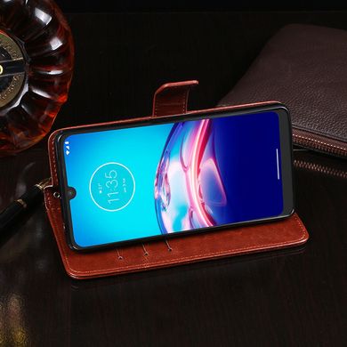 Чехол Idewei для Motorola Moto E6i книжка кожа PU с визитницей коричневый