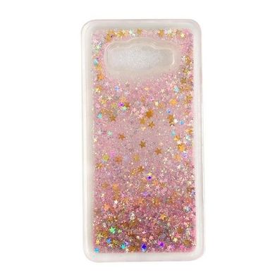 Чехол Glitter для Samsung Galaxy J5 2015 / J500 Бампер Жидкий блеск звезды розовый