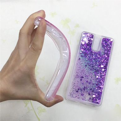 Чехол Glitter для Meizu M6 Note Бампер Жидкий блеск фиолетовый