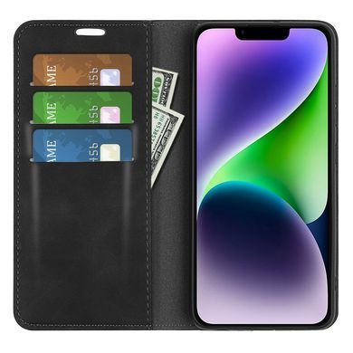 Чехол Taba Retro-Skin для iPhone 15 книжка кожа PU с визитницей черный