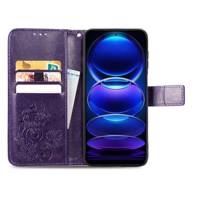 Чехол Clover для Xiaomi Redmi Note 12 книжка кожа PU с визитницей фиолетовый