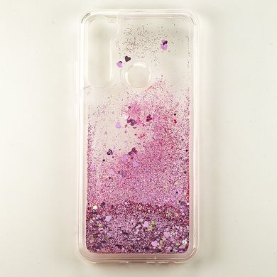 Чохол Glitter для Xiaomi Redmi Note 8 Бампер Рідкий блиск серце рожевий