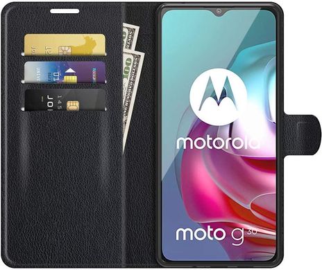 Чехол IETP для Motorola Moto G30 книжка кожа PU с визитницей черный