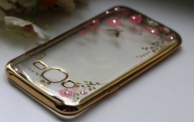 Чехол Luxury для Samsung J7 2015 / J700H / J700 / J700F ультратонкий бампер Gold
