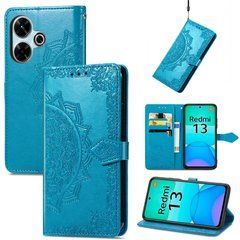 Чехол Vintage для Xiaomi Redmi 13 книжка кожа PU с визитницей голубой