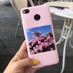 Чохол Style для Xiaomi Redmi 4X / 4X Pro Бампер силіконовий рожевий Roses