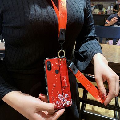 Чехол Lanyard для Xiaomi Mi A2 / Mi 6X бампер с ремешком Red