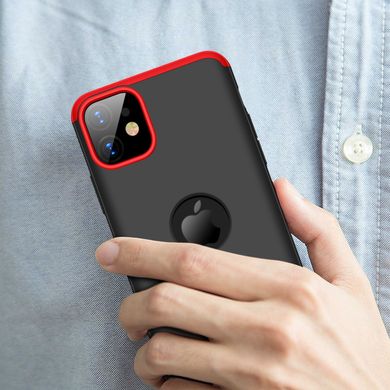 Чехол GKK 360 для Iphone 11 Бампер оригинальный с вырезом Black-Red