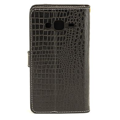 Чехол Croc для Samsung Galaxy J3 2016 / J320 книжка кожа PU черный