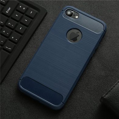 Чехол Carbon для Iphone SE 2020 бампер противоударный Blue
