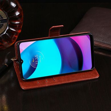 Чехол Idewei для Motorola Moto E20 / E40 книжка кожа PU с визитницей коричневый
