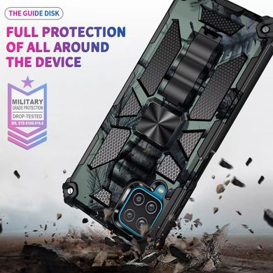 Чехол Military Shield для Samsung Galaxy A12 2021 / A125 бампер противоударный с подставкой Turquoise