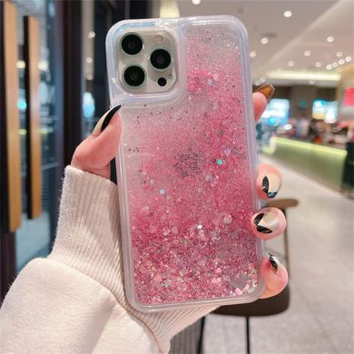 Чехол Glitter для Iphone 13 Pro бампер жидкий блеск розовый