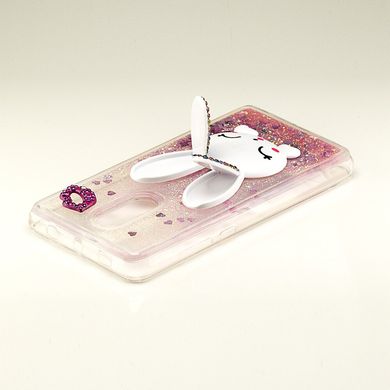 Чехол Glitter для Xiaomi Redmi Note 4x / Note 4 Global Version бампер жидкий блеск Заяц Розовый
