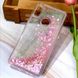 Чехол Glitter для Samsung Galaxy A20S 2019 / A207F бампер Жидкий блеск сердце Розовый