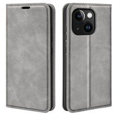Чехол Taba Retro-Skin для iPhone 15 книжка кожа PU с визитницей серый