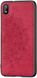 Чехол Embossed для Xiaomi Redmi 7A бампер накладка тканевый красный