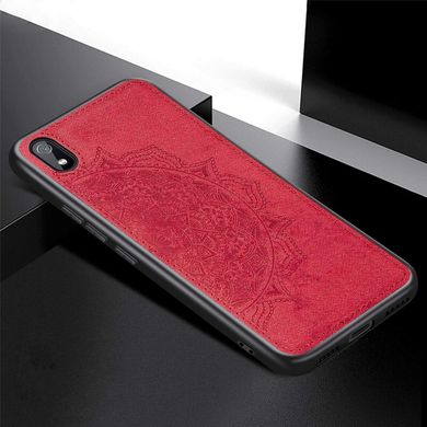 Чехол Embossed для Xiaomi Redmi 7A бампер накладка тканевый красный